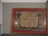 die Urkunde vom Schützenfest 1849 in Aarau